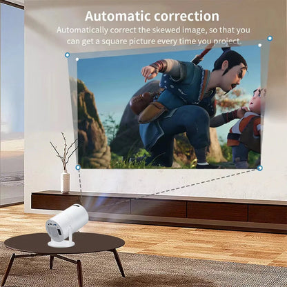 Salange P300 Mini Portable Projector - 4K 8K Video Decoding, 720P HD, Android 11, Wi-Fi, BT 5.1